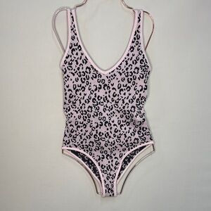 Aura Black and White Leopard Ribbed Bodysuit